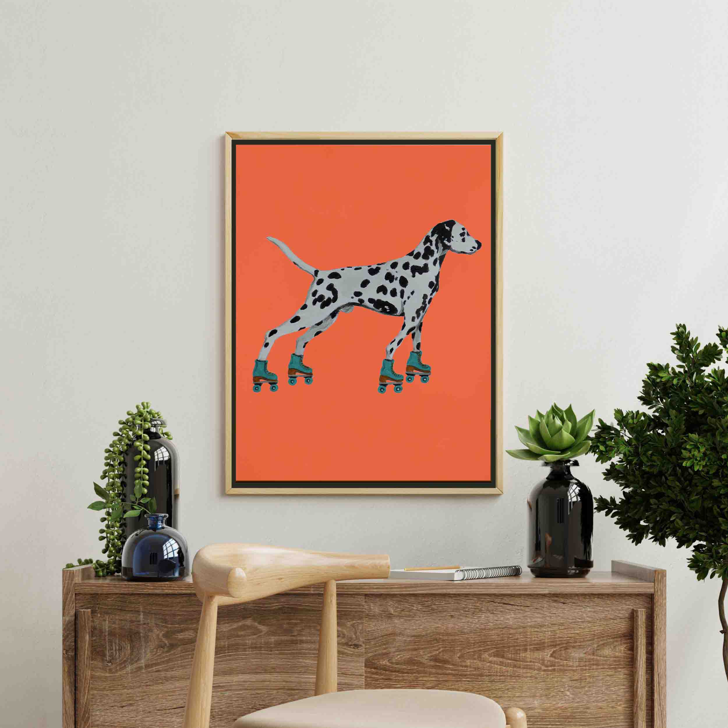 DALMATIAN WITH ROLLERSKATES