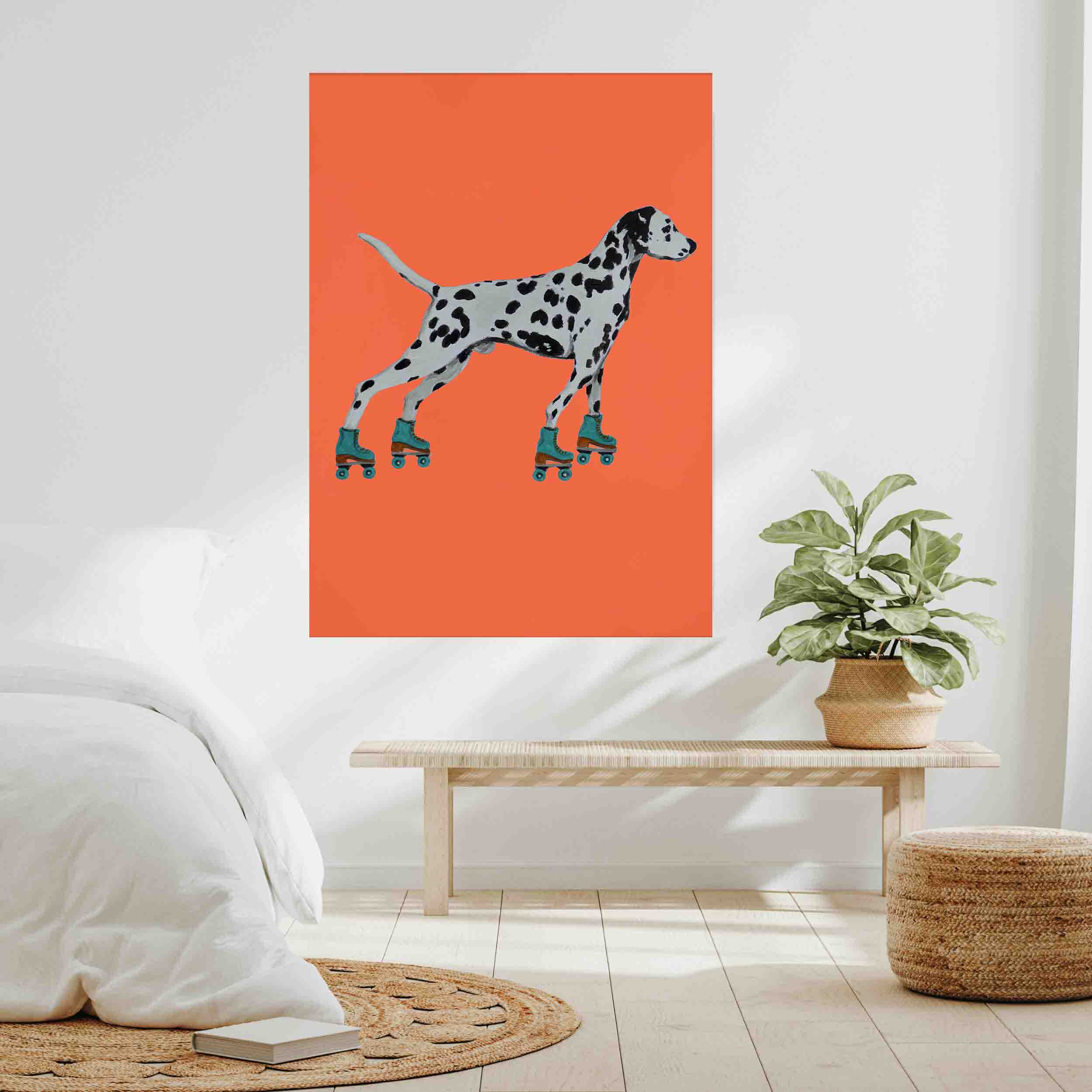 DALMATIAN WITH ROLLERSKATES