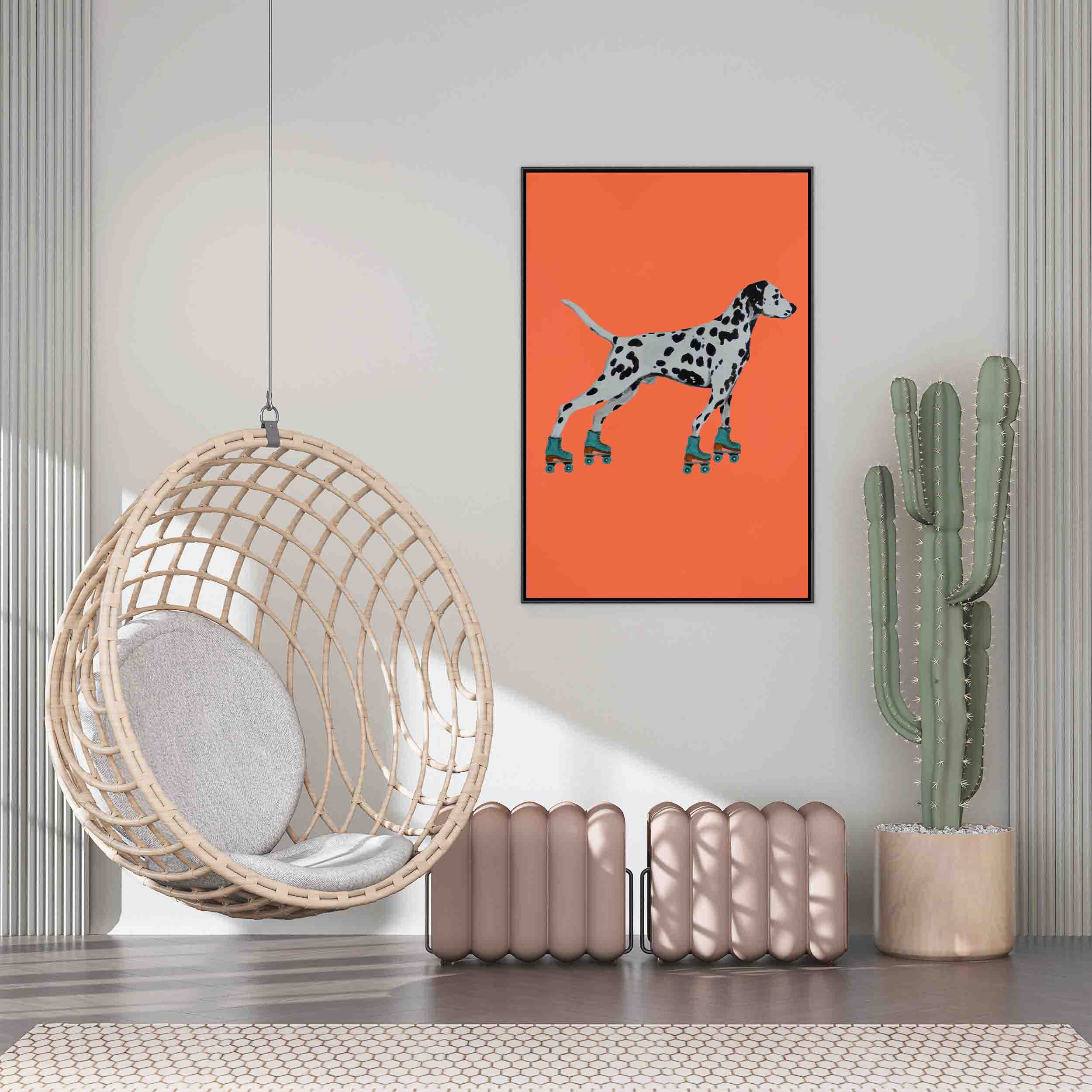 DALMATIAN WITH ROLLERSKATES