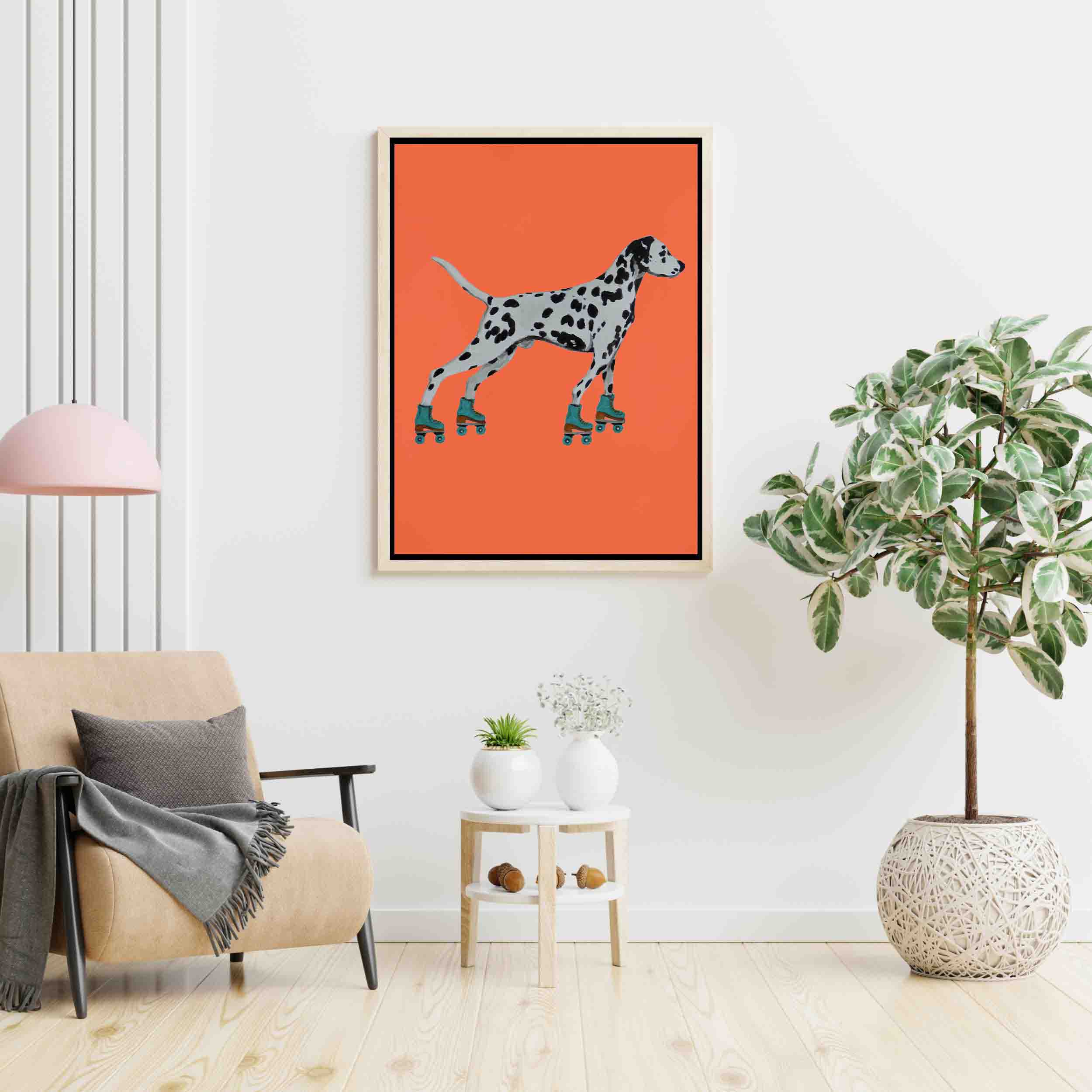 DALMATIAN WITH ROLLERSKATES