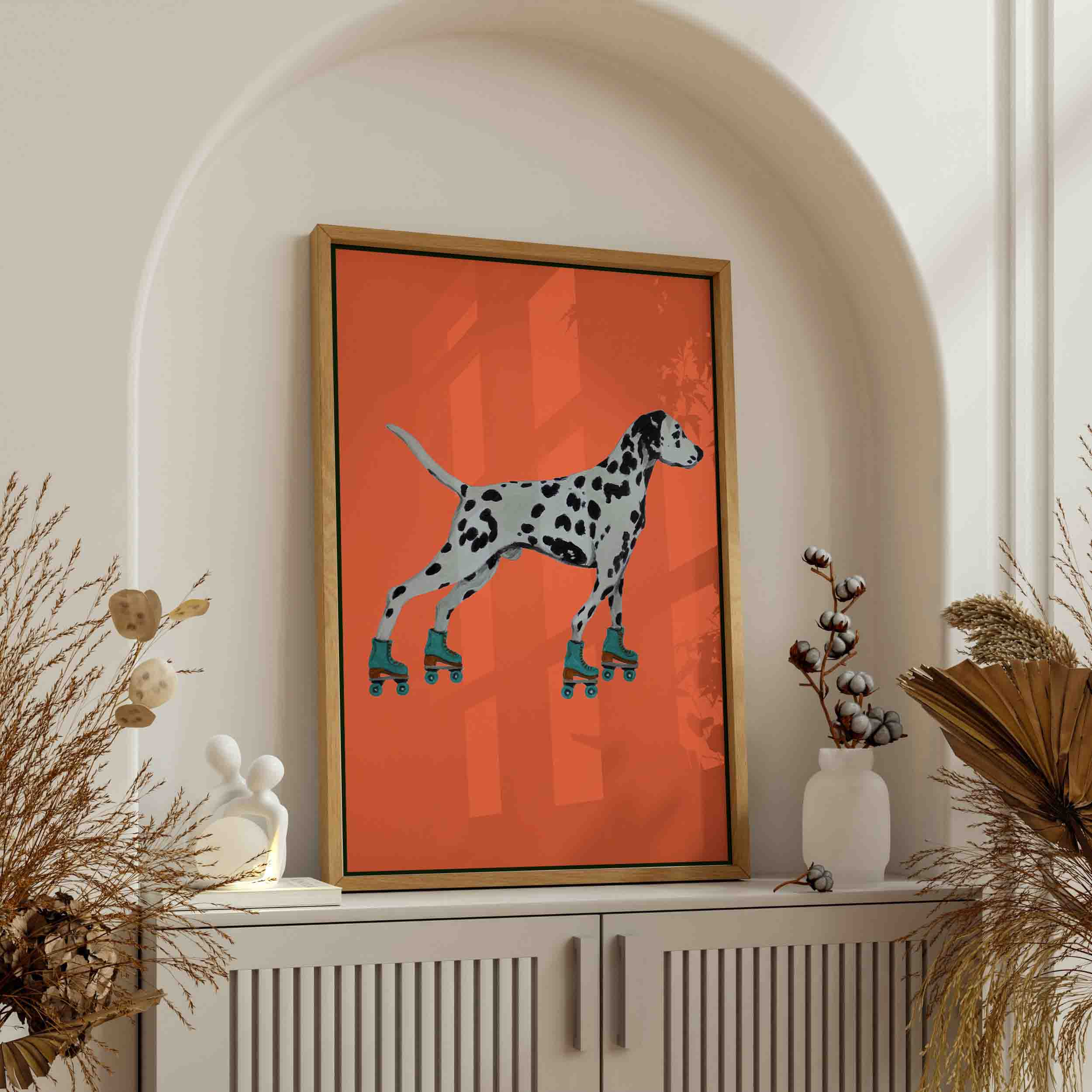 DALMATIAN WITH ROLLERSKATES