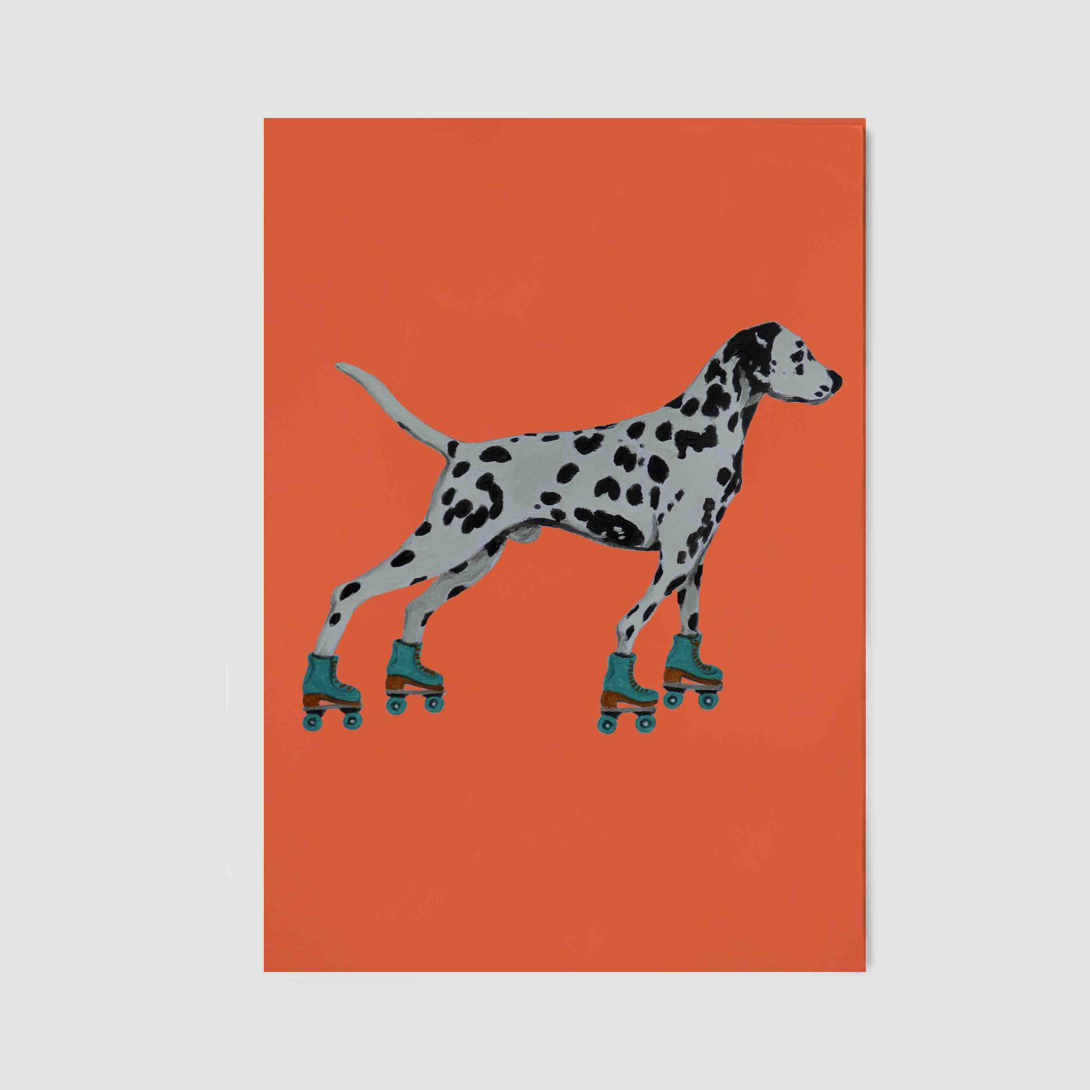 DALMATIAN WITH ROLLERSKATES