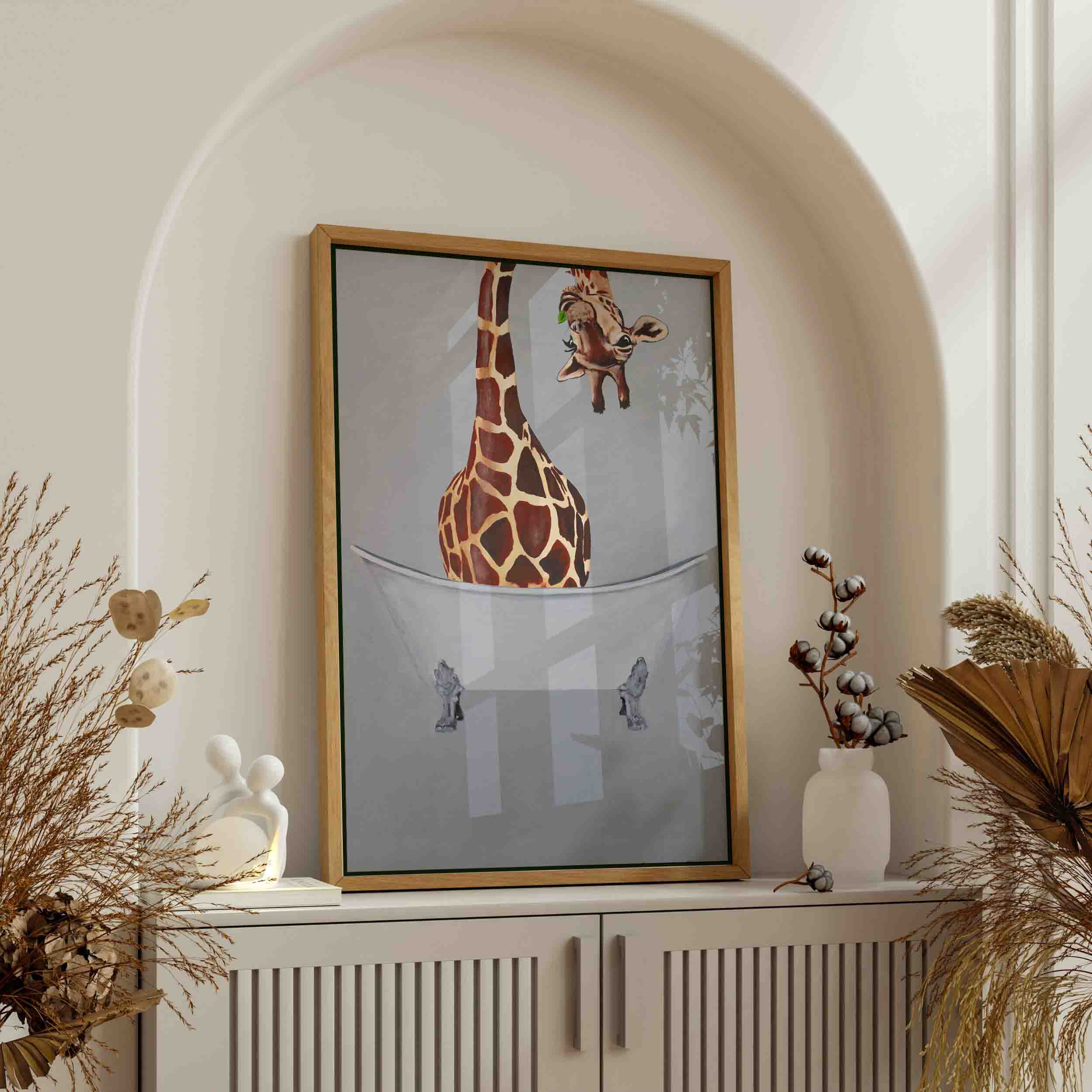 GIRAFFE IN BATHTUB