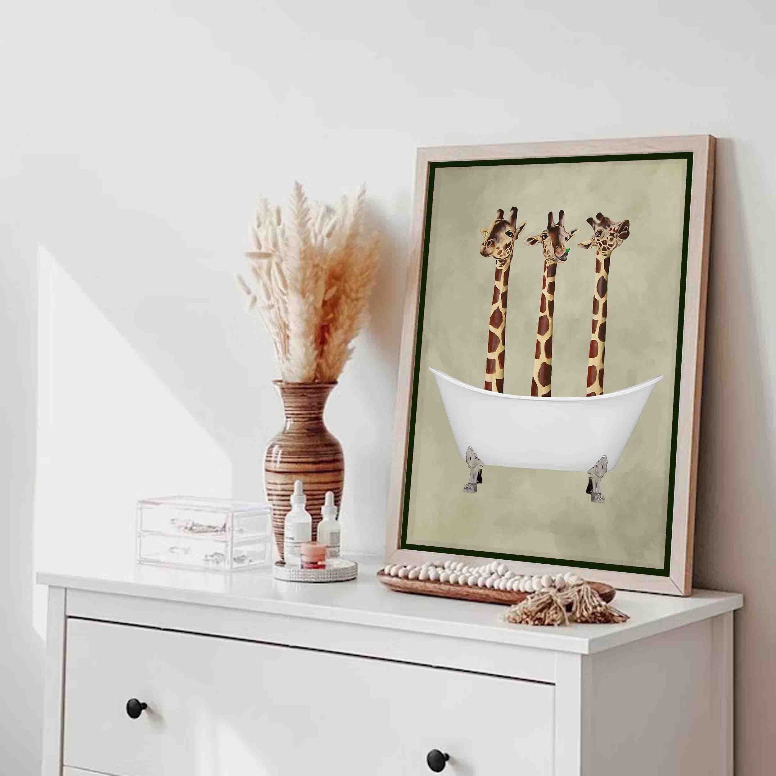 GIRAFFES IN BATHTUB