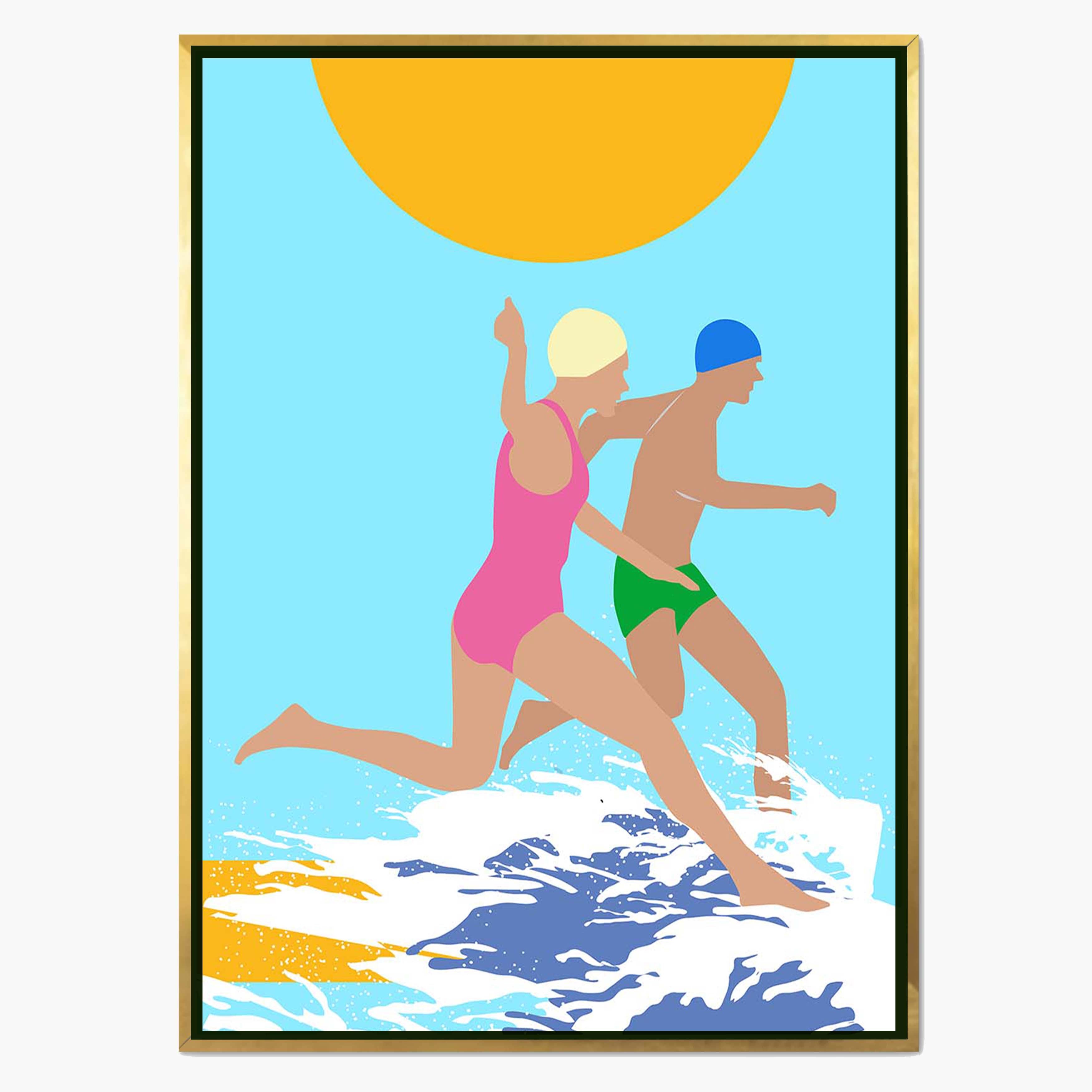 RUNNING SWIMMERS (BLUE)