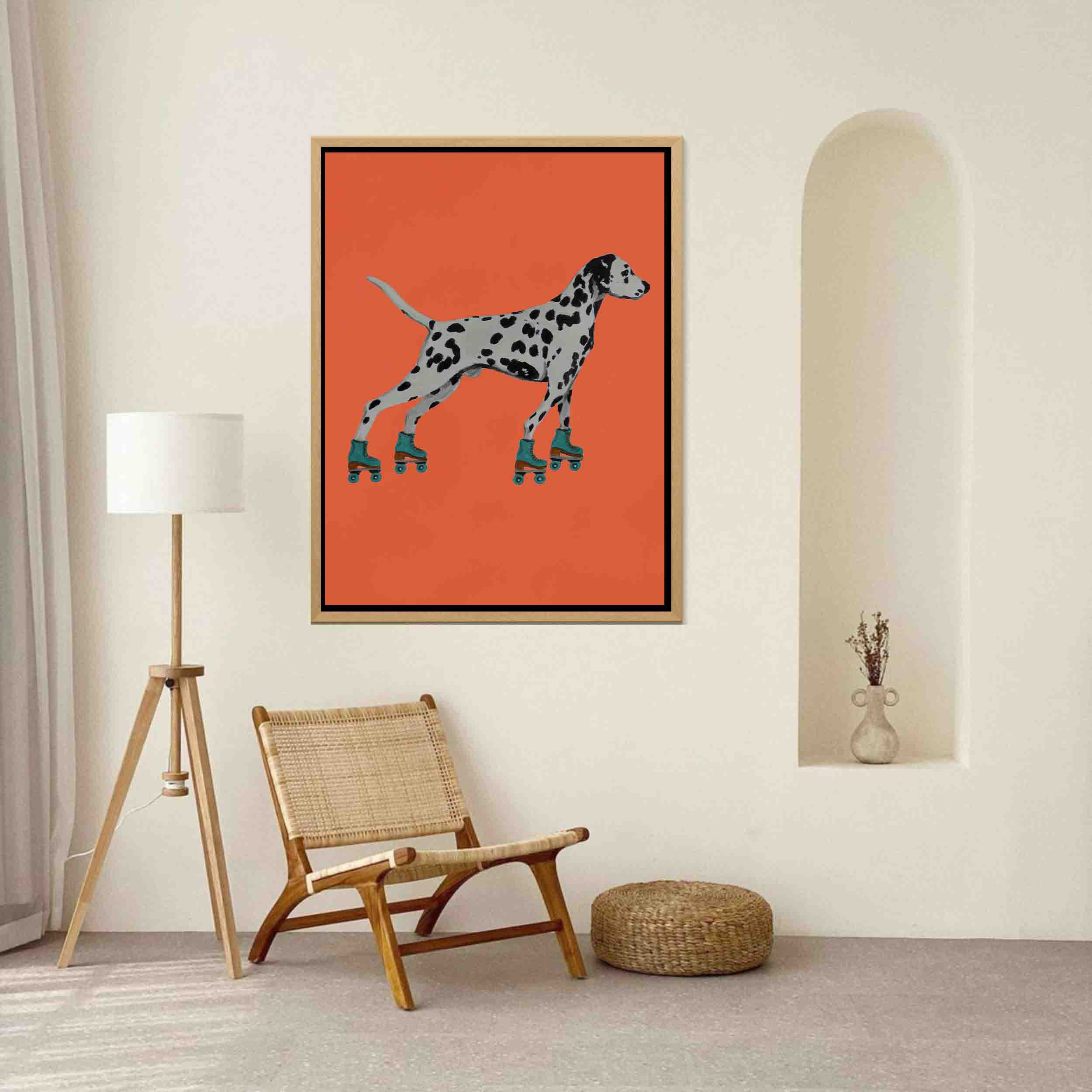 DALMATIAN WITH ROLLERSKATES