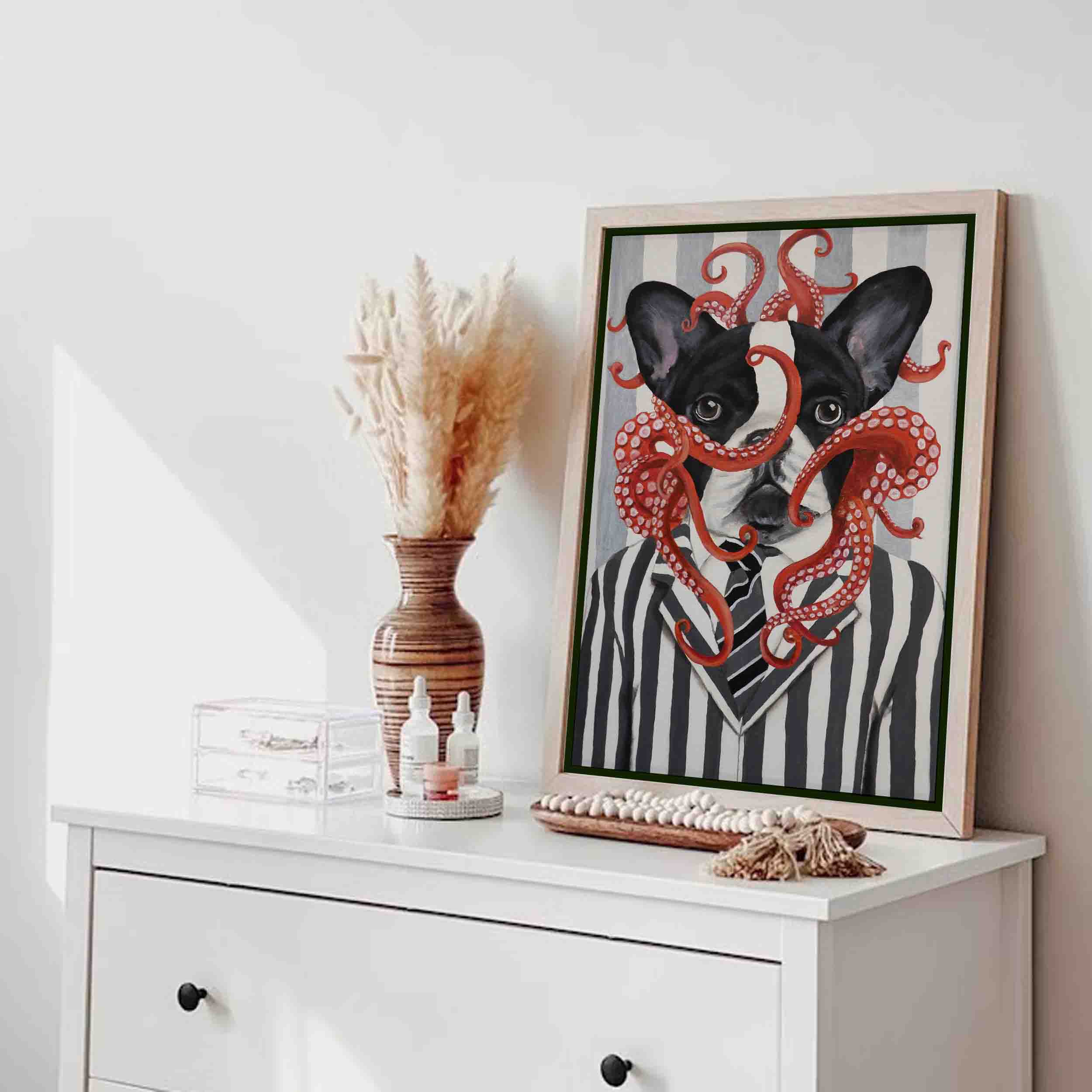 FRENCH BULLDOG WITH OCTOPUS