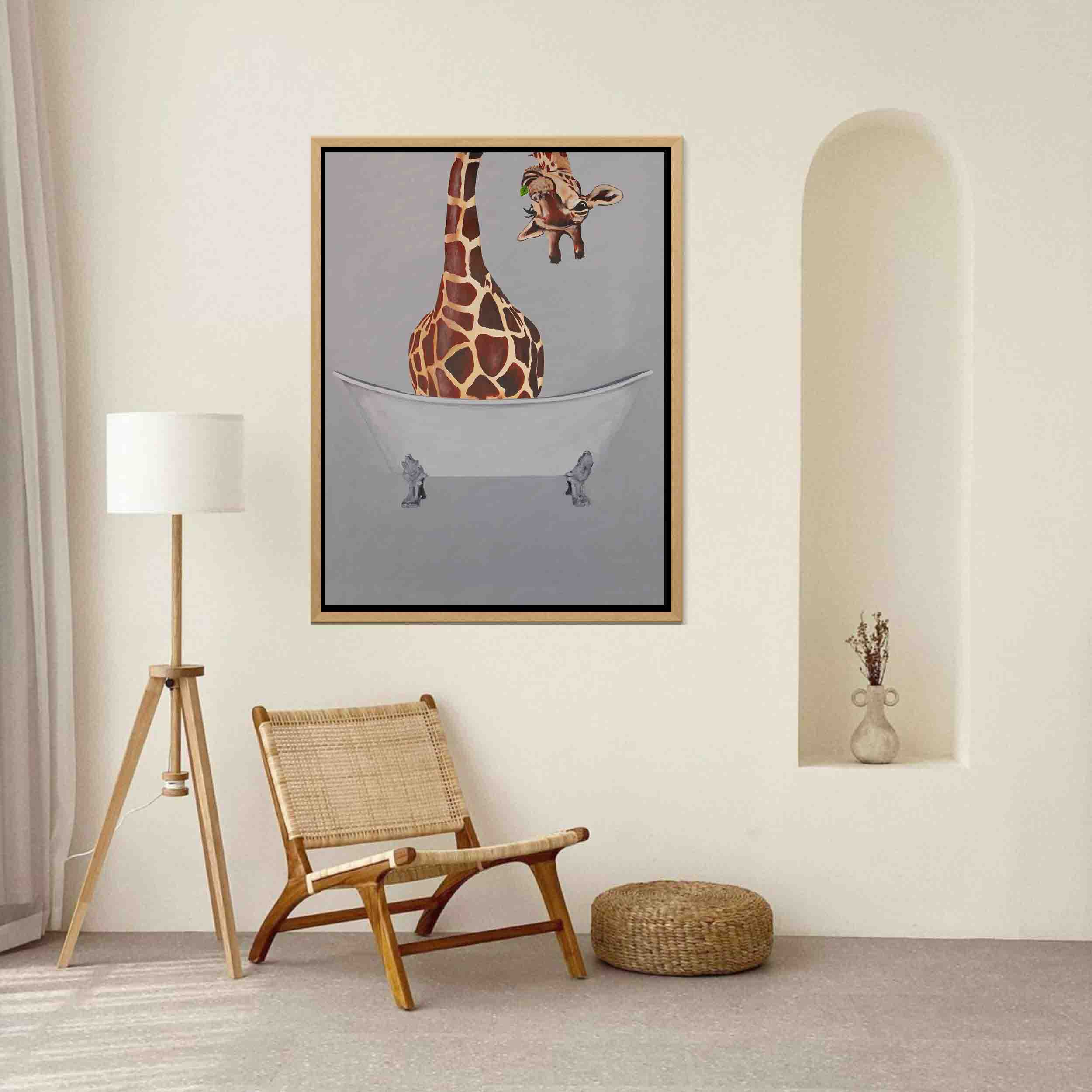 GIRAFFE IN BATHTUB